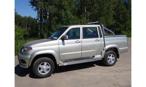 Защита порогов 60,3 мм код UAZPIC2016-19 на UAZ PATRIOT PICKUP (2015-) 