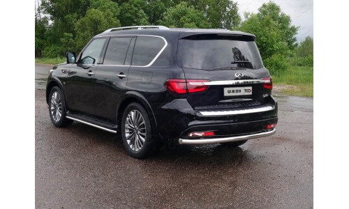 Защита задняя 76,1 мм код INFQX8018-11 на Infiniti QX80 (2018-) 