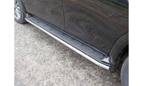 Защита порогов 42,4 мм код INFQX8018-10 на Infiniti QX80 (2018-) 