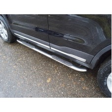 Пороги овальные гнутые с накладкой 75х42 мм код GEELEATL18-28