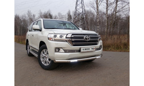 Защита передняя нижняя (с ДХО) 76,1 мм код TOYLC20015-06 на Toyota Land Cruiser 200 (2015-2019) 